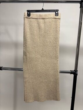 American Eagle Cream Ribbed Knit Sweater Maxi Skirt